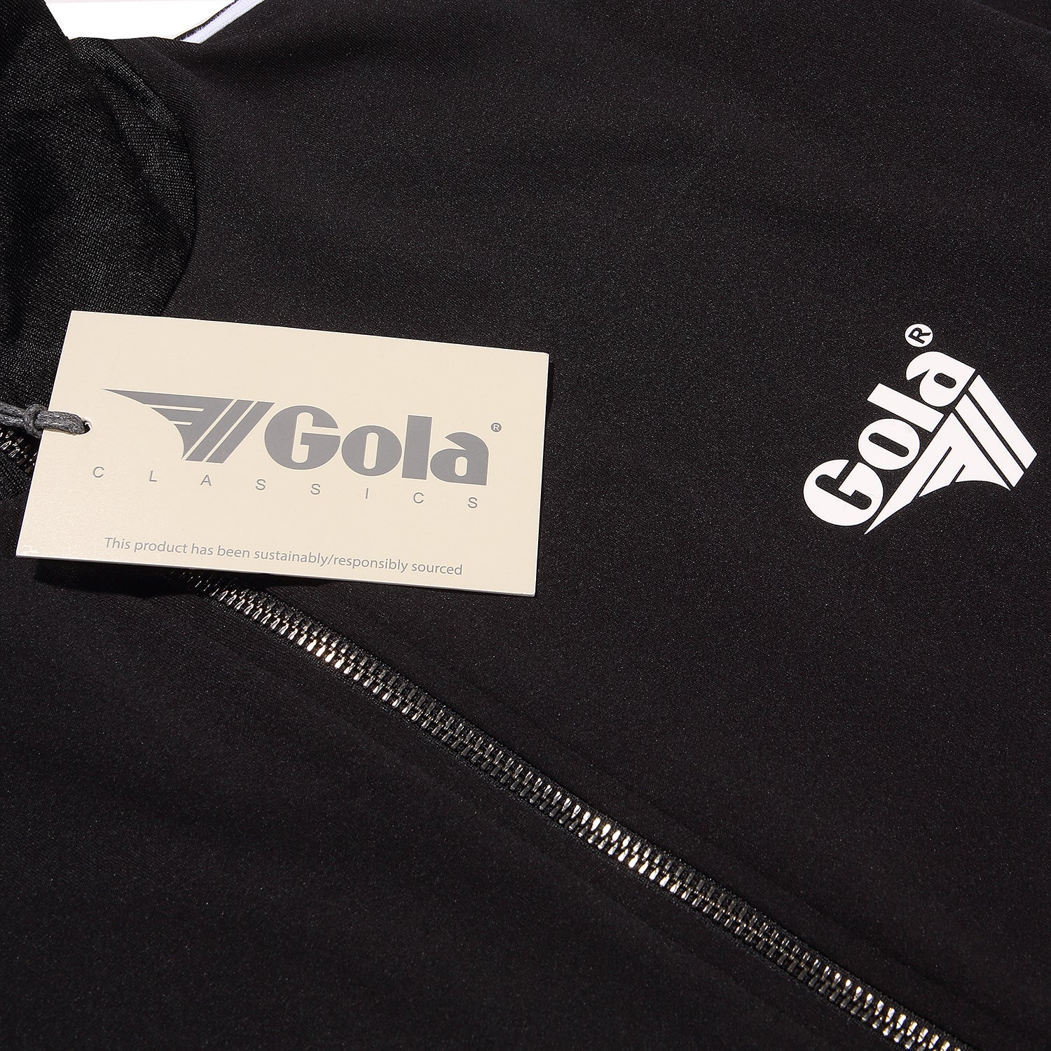 Gola Mens Black 70s Retro Stripe One Stipe Track Tops - Imagen 5