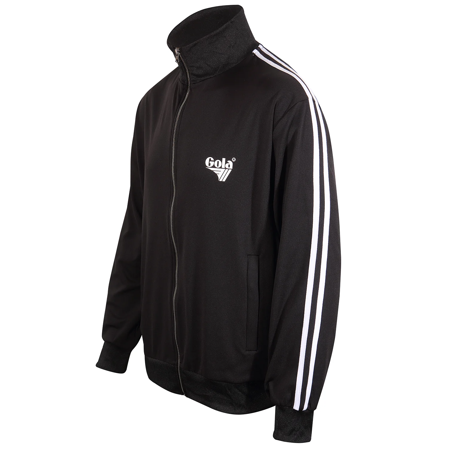 Gola Mens Black 70s Retro Stripe One Stipe Track Tops - Imagen 3