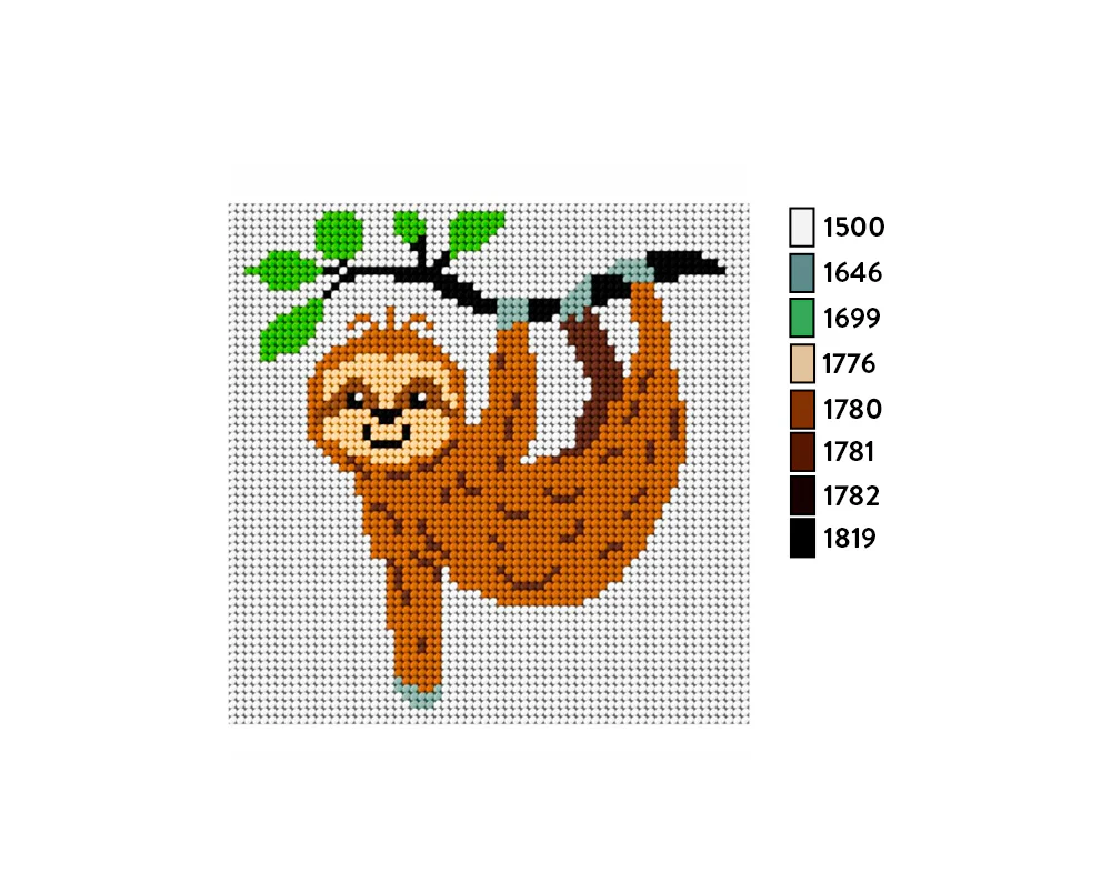 Kit de Esterilla para Bordar Perezoso 15x15 Ariadna - Imagen 3