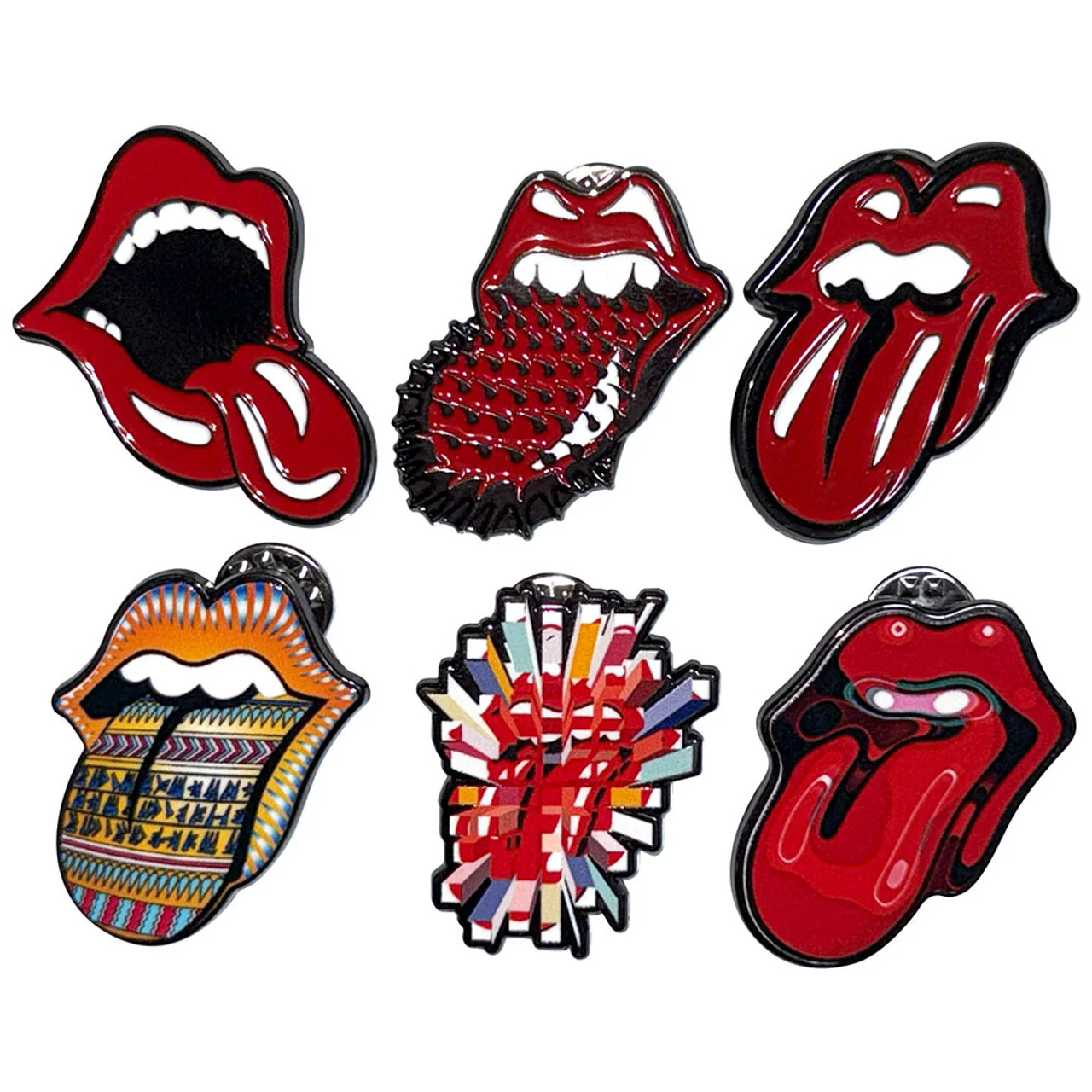 Official licensed Rolling Stones Metal Pin 6 Badge Set - Imagen 3