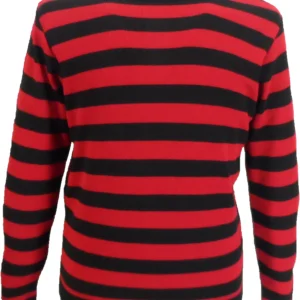 Men's Black and Red Retro Striped Jumper