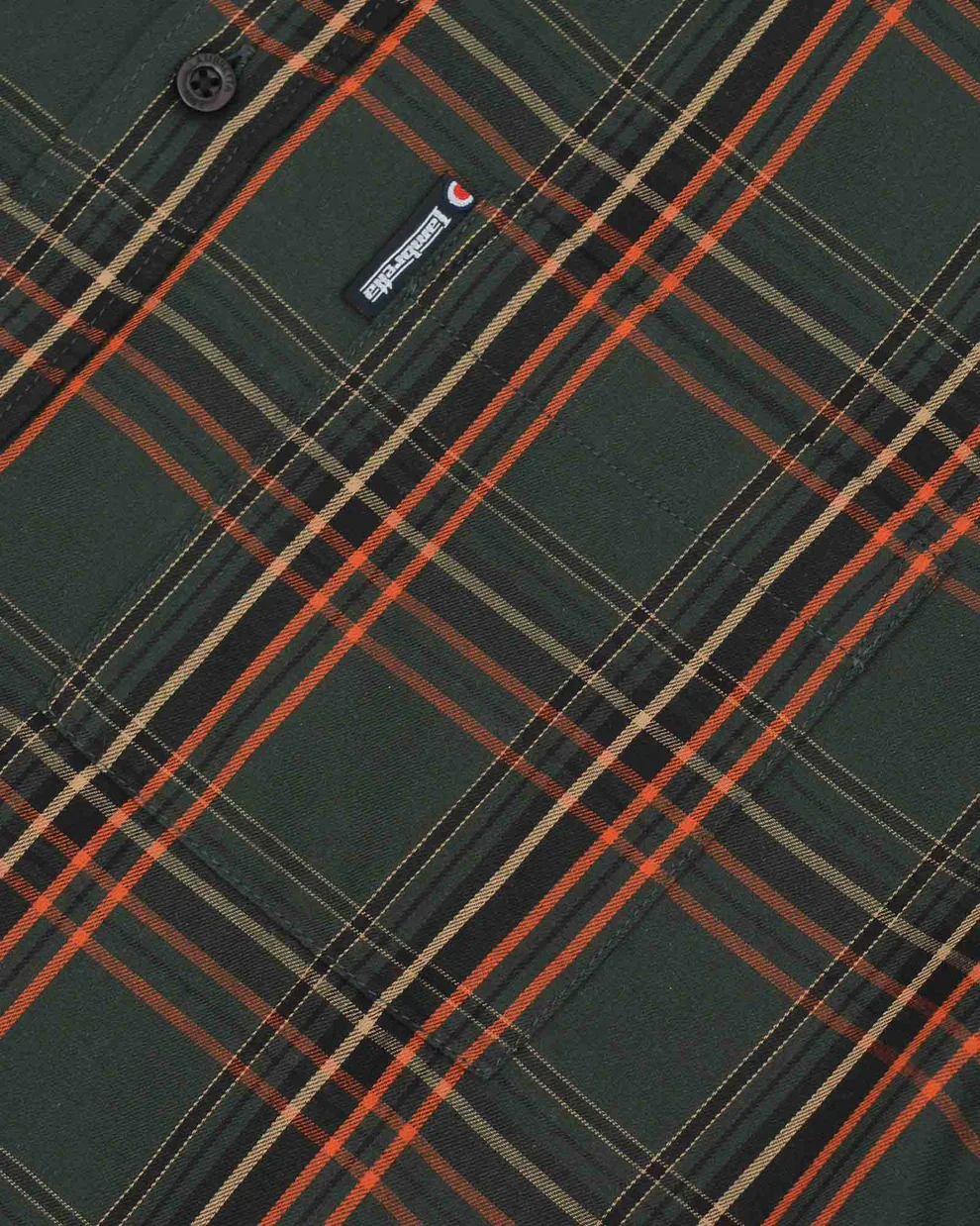 Lambretta Mens Khaki/Orange Button Down Shirts - Imagen 4