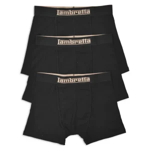 Lambretta Mens Black 3 Pair Pack of Boxer Shorts