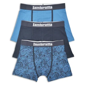 Lambretta Mens Navy Blue 3 Pair Pack Boxer Shorts