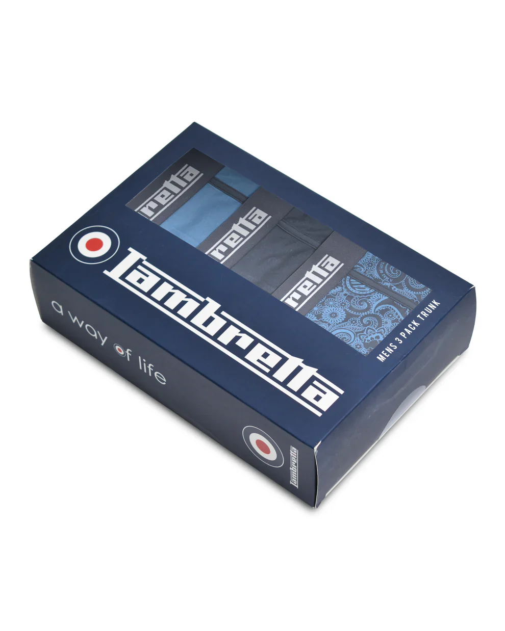 Lambretta Mens Navy Blue 3 Pair Pack Boxer Shorts - Imagen 4