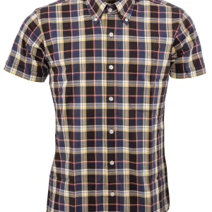 Relco Mens Black & Blue Checked Short Sleeved Button Down Shirts