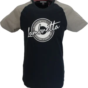 Lambretta Mens Navy/Grey Authentic Raglan T Shirt