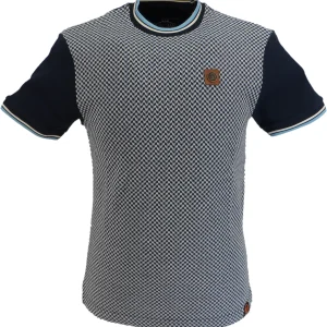 Trojan Mens Navy Blue Geometric Arrow Pattern T Shirt