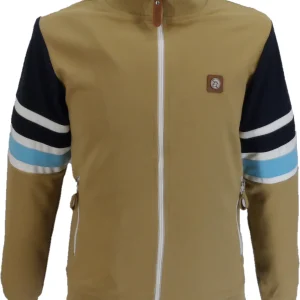 Trojan Mens Camel Brown Marley Retro Track Tops