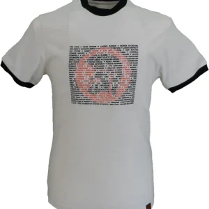 Trojan Mens Ecru Artist logo 100% Cotton Peach T-Shirt