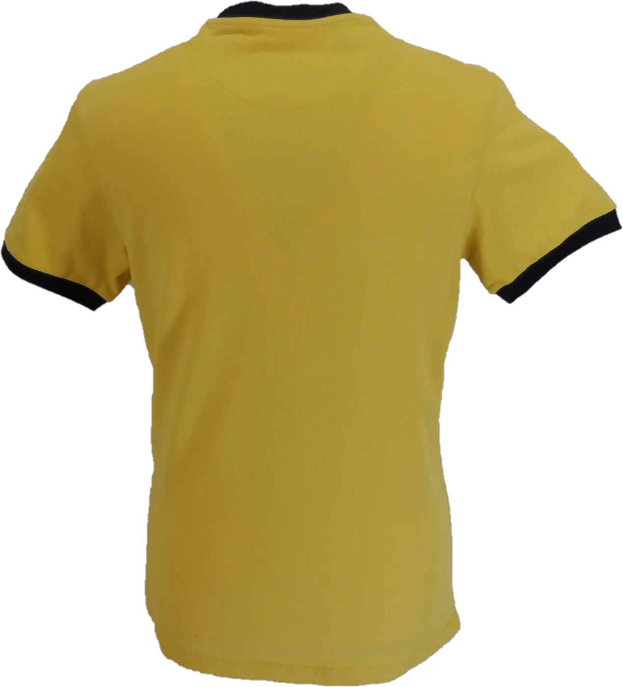 Trojan Mens Mustard Yellow Artist logo 100% Cotton Ringer T-Shirt - Imagen 3