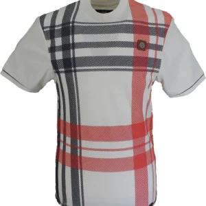 Trojan Mens Ecru Over Size Check T Shirt