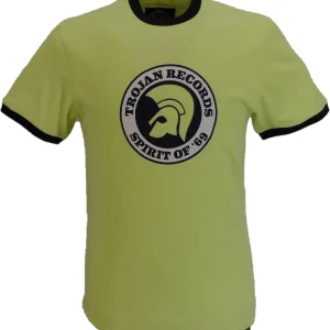 Trojan Mens Pistacho Green Spirit of 69 100% Cotton Peach T-Shirt