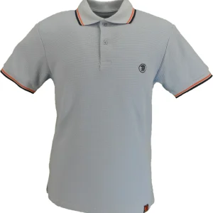 Trojan Mens Powder Blue Textured Twin Tipped Polo Shirt