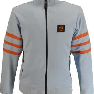 Trojan Mens Powder Blue Sleeve Stripe Zip Track Tops
