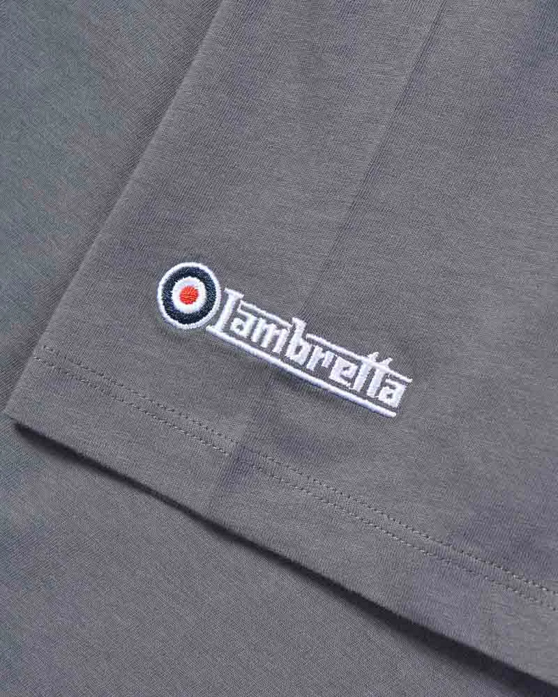 Lambretta Mens Iron Grey Badges Target Retro T Shirt - Imagen 3