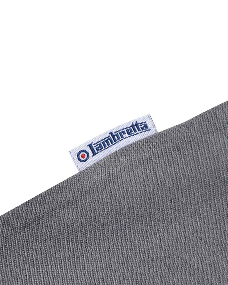Lambretta Mens Iron Grey Badges Target Retro T Shirt - Imagen 4
