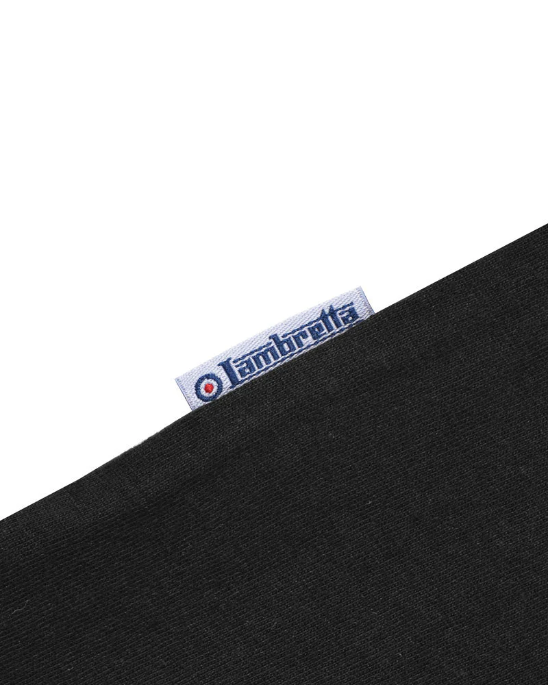 Lambretta Mens Black Two Tone Stripe Retro T Shirt - Imagen 5