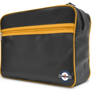 Lambretta Classic Retro Black Mustard Messenger/Flight Bag