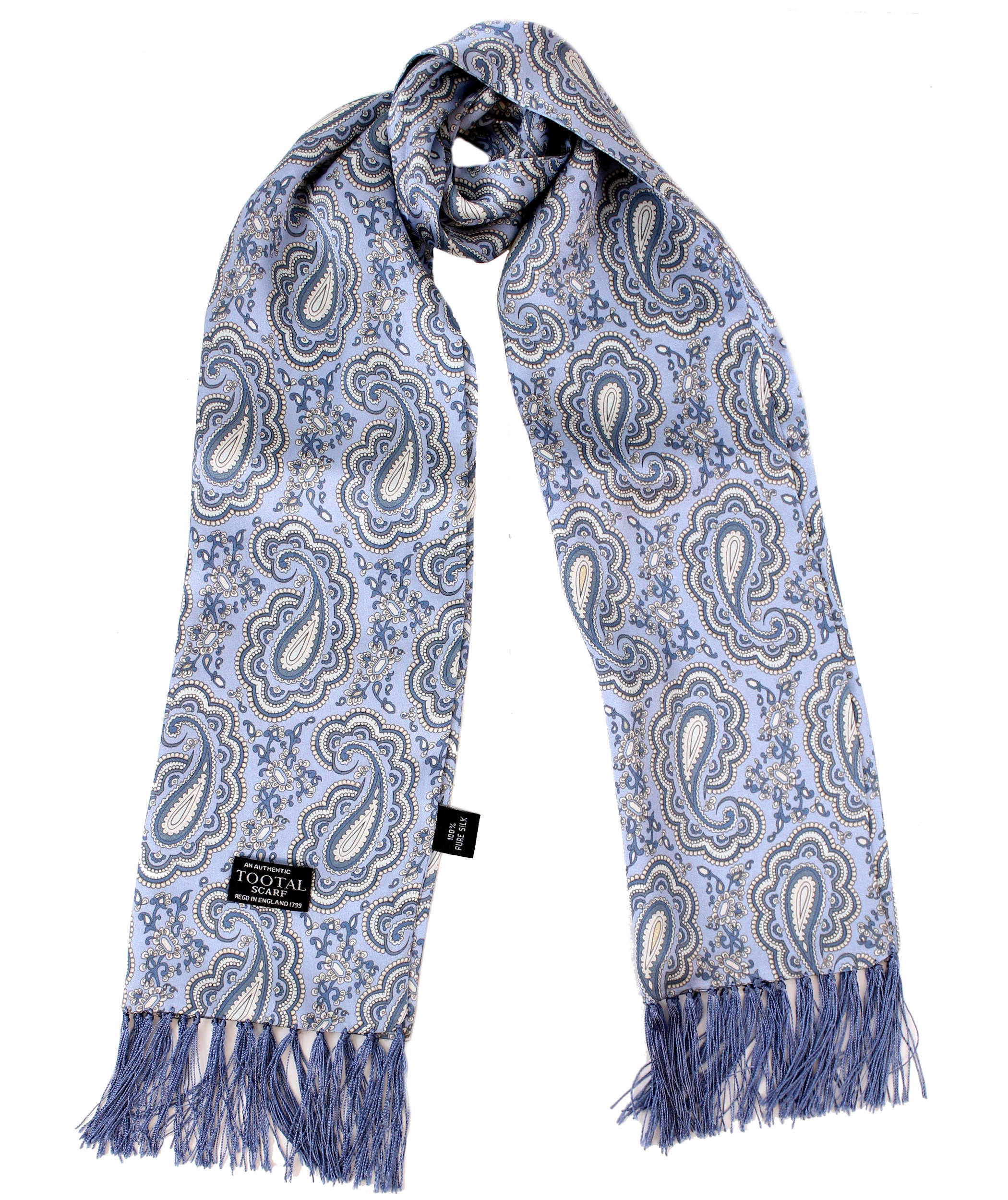 Tootal Mens Retro Paisley Print 100% Silk Scarves - Imagen 4