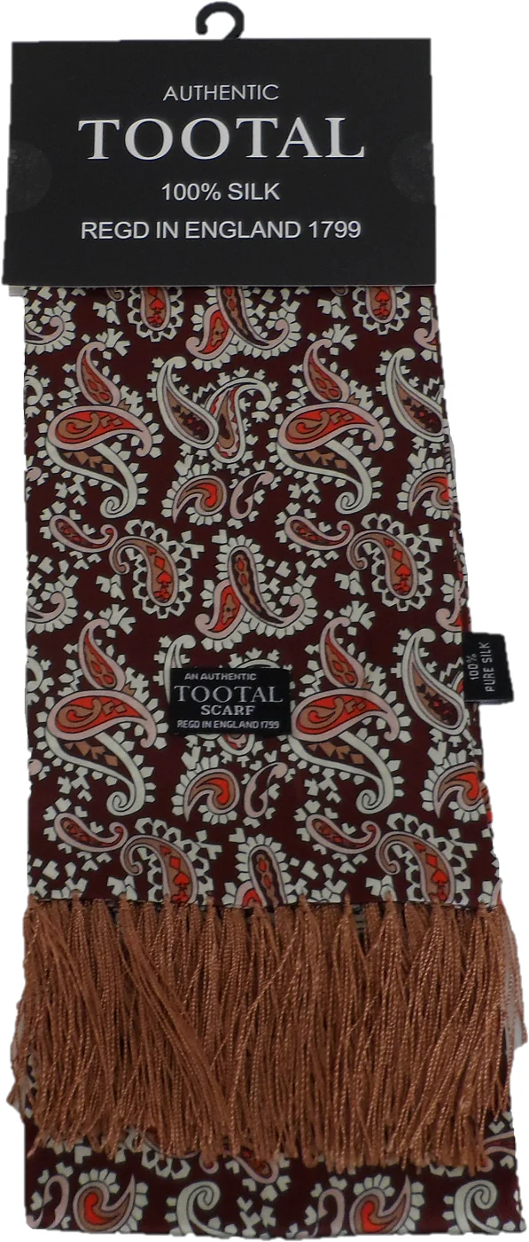 Tootal Mens Retro Paisley Print 100% Silk Scarves - Imagen 9