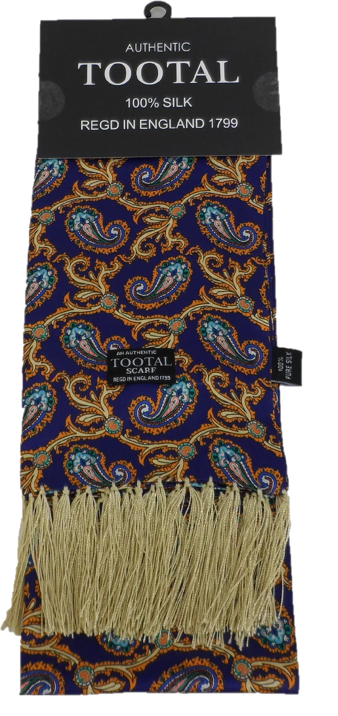 Tootal Mens Retro Paisley Print 100% Silk Scarves - Imagen 8
