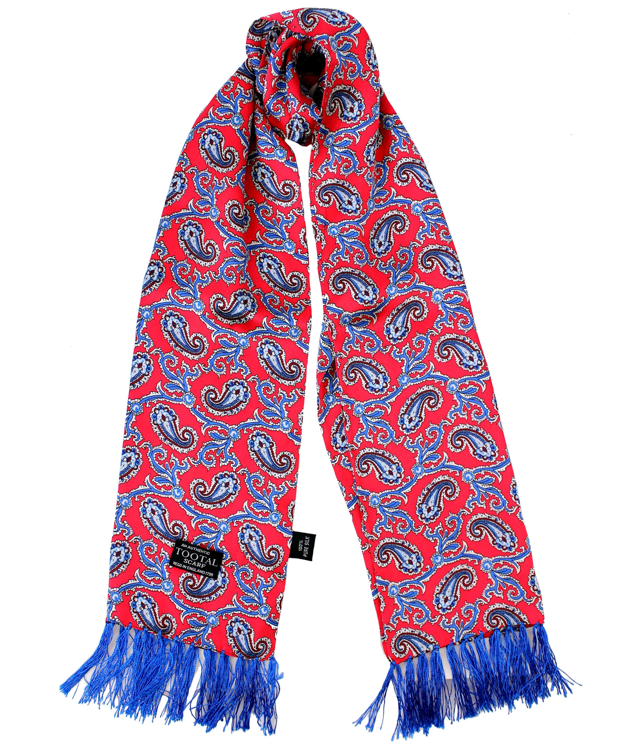 Tootal Mens Retro Paisley Print 100% Silk Scarves - Imagen 5