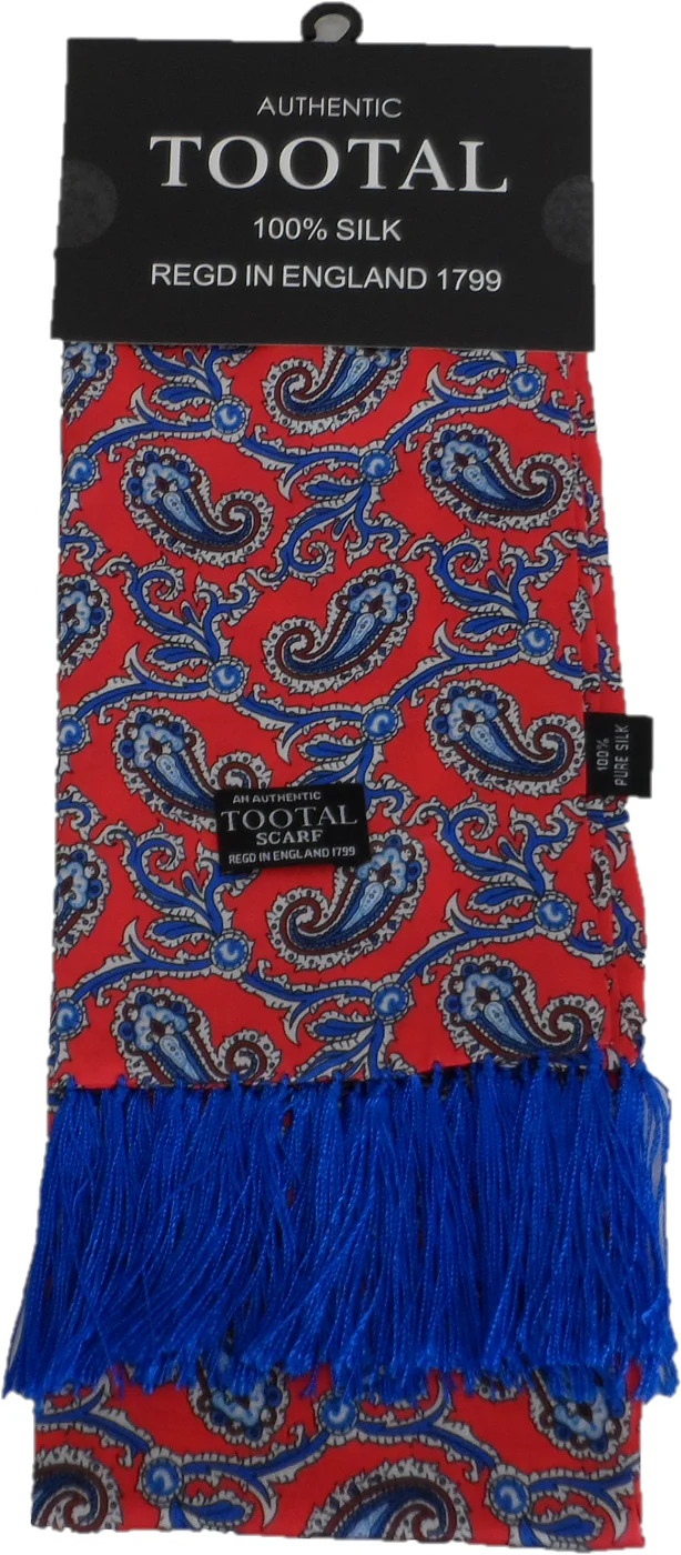 Tootal Mens Retro Paisley Print 100% Silk Scarves - Imagen 7