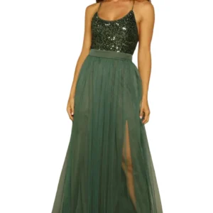 Vestido largo glam moda fiesta