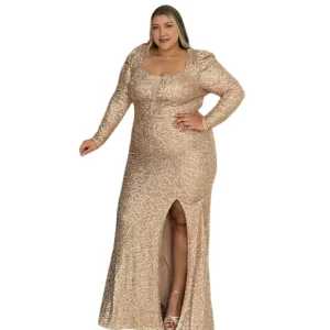 Vestido largo plus size para celebraciones