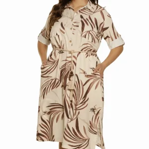 Vestido corto casual plus mujer estilo relajado