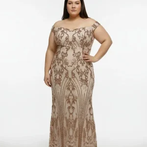 Vestido largo plus mujer moderno