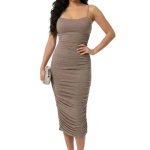 Vestido largo glam elegante mujer