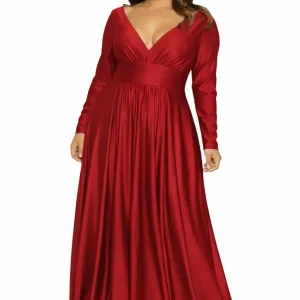 Vestido glam largo plus elegante y moderno