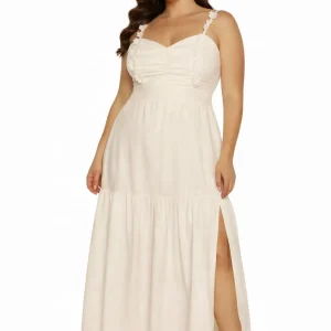 Vestido largo casual plus para paseo