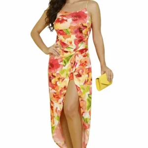 Vestido largo estampado diseño actual