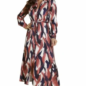 Vestido largo estampado silueta fluida