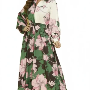 Vestido largo estampado visual atractivo