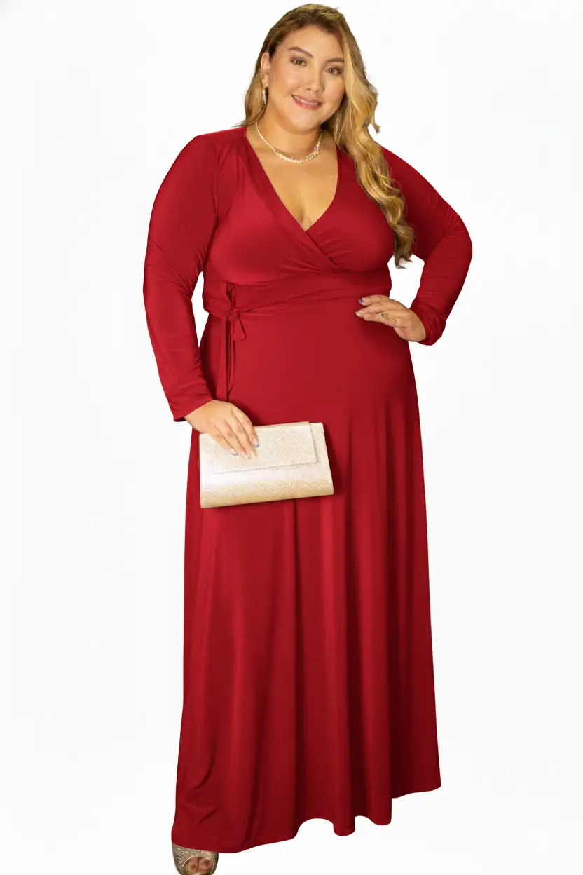 Vestido largo plus size femenino - Imagen 4