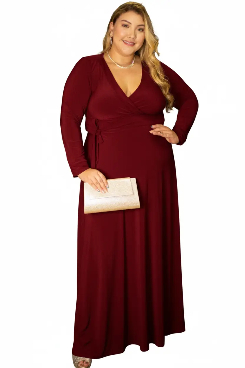 Vestido largo plus size femenino - Imagen 3