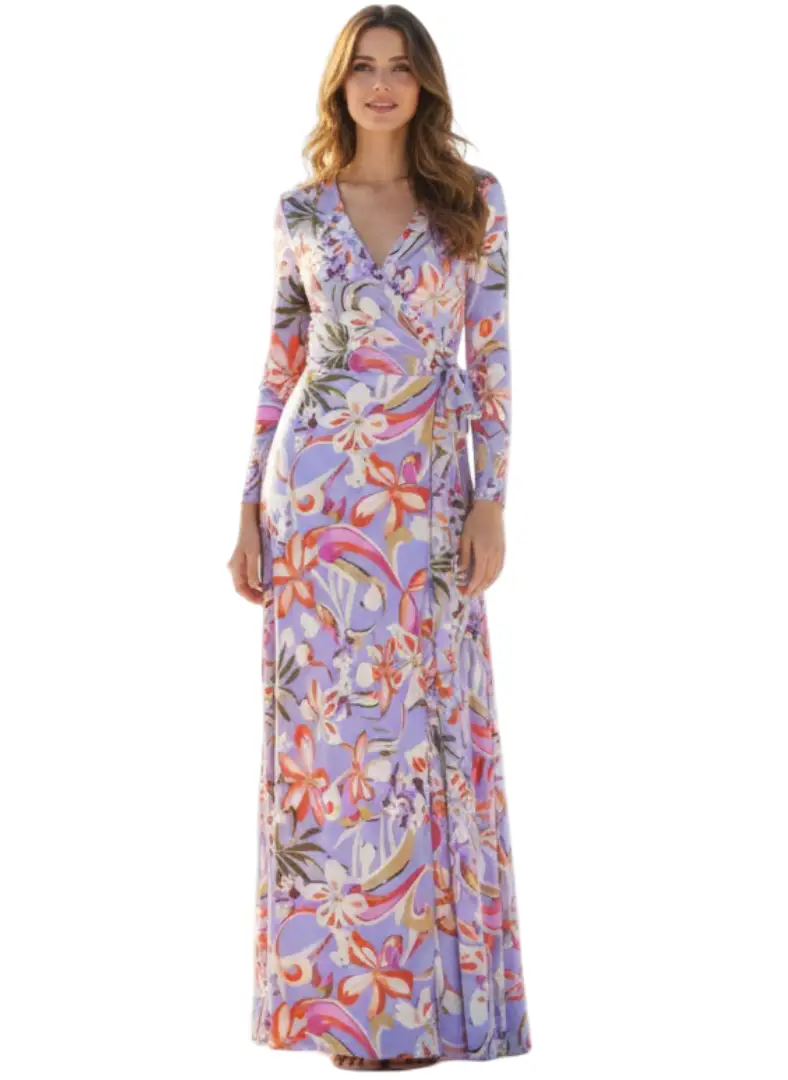 Vestido largo estampado femenino