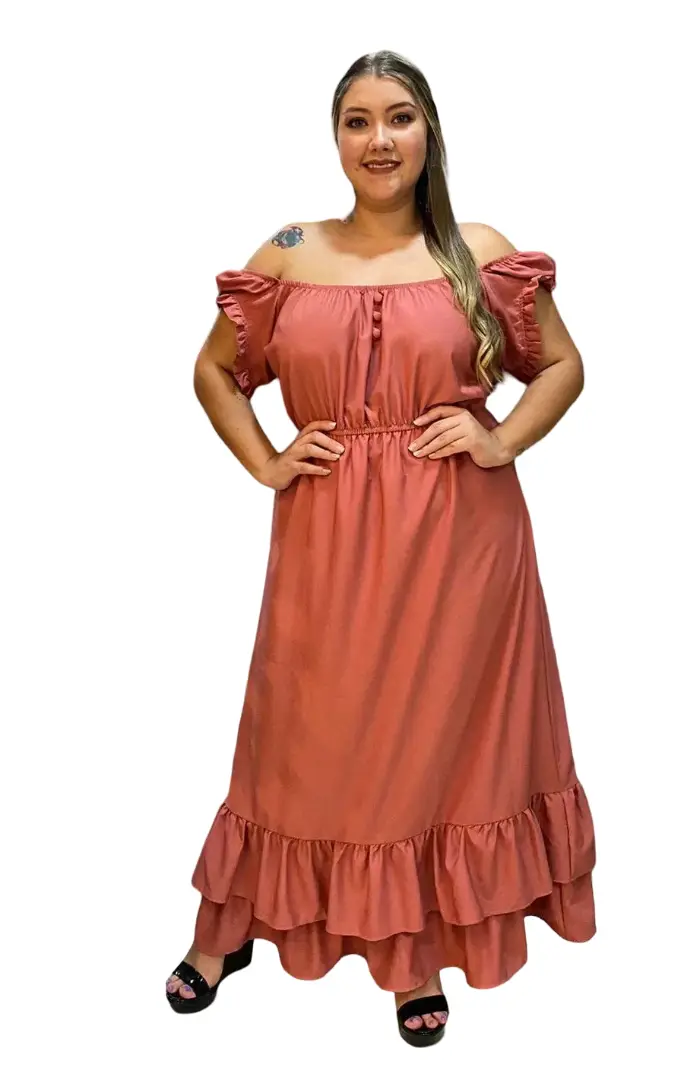 Vestido largo plus size evento formal