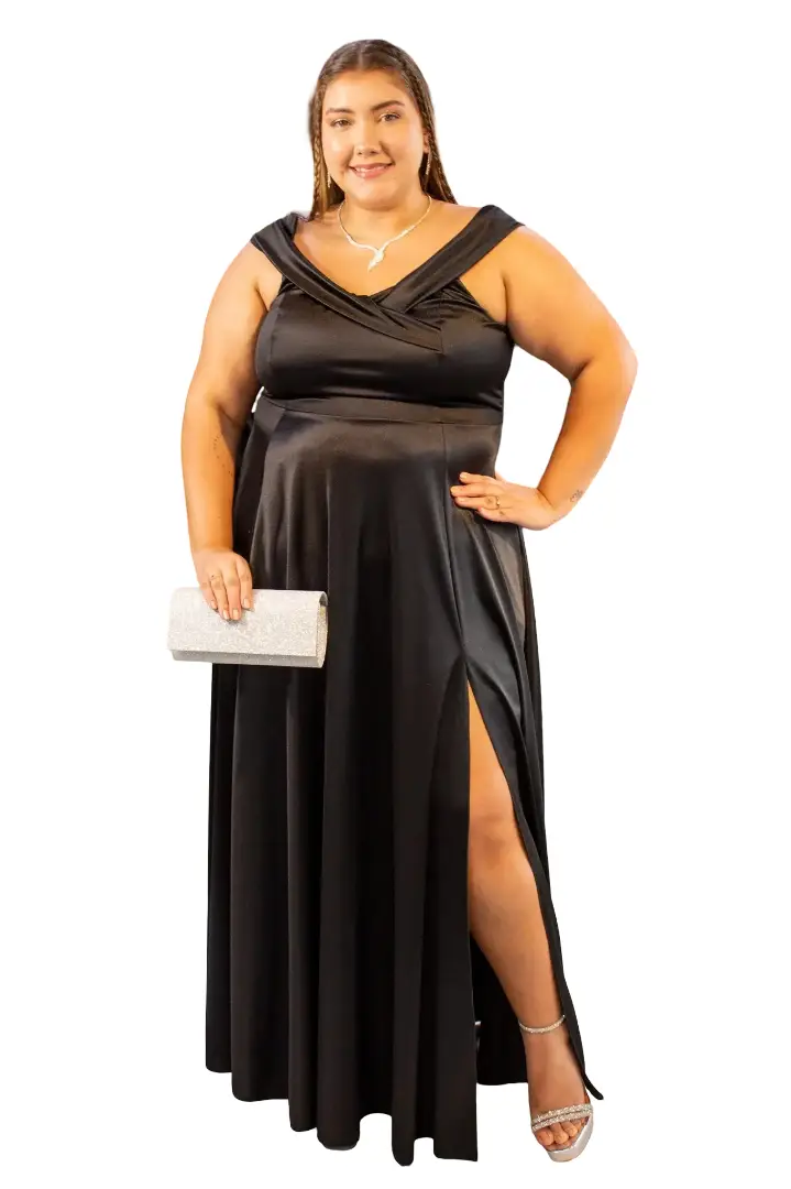 Vestido largo plus size estilizador