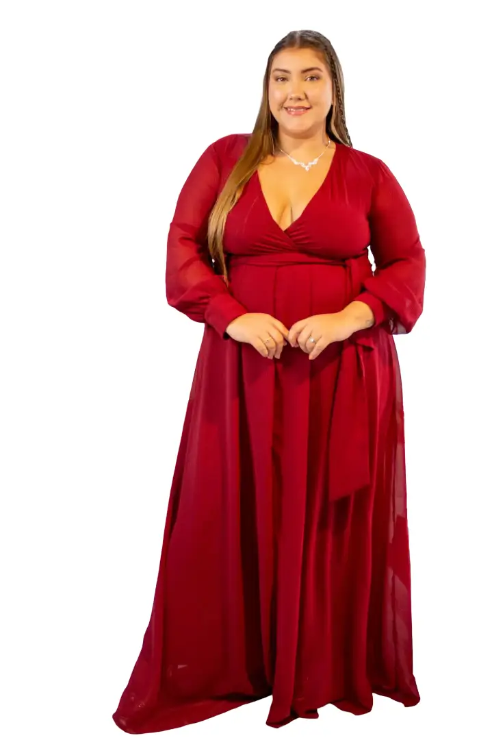 Vestido largo plus size para fiesta