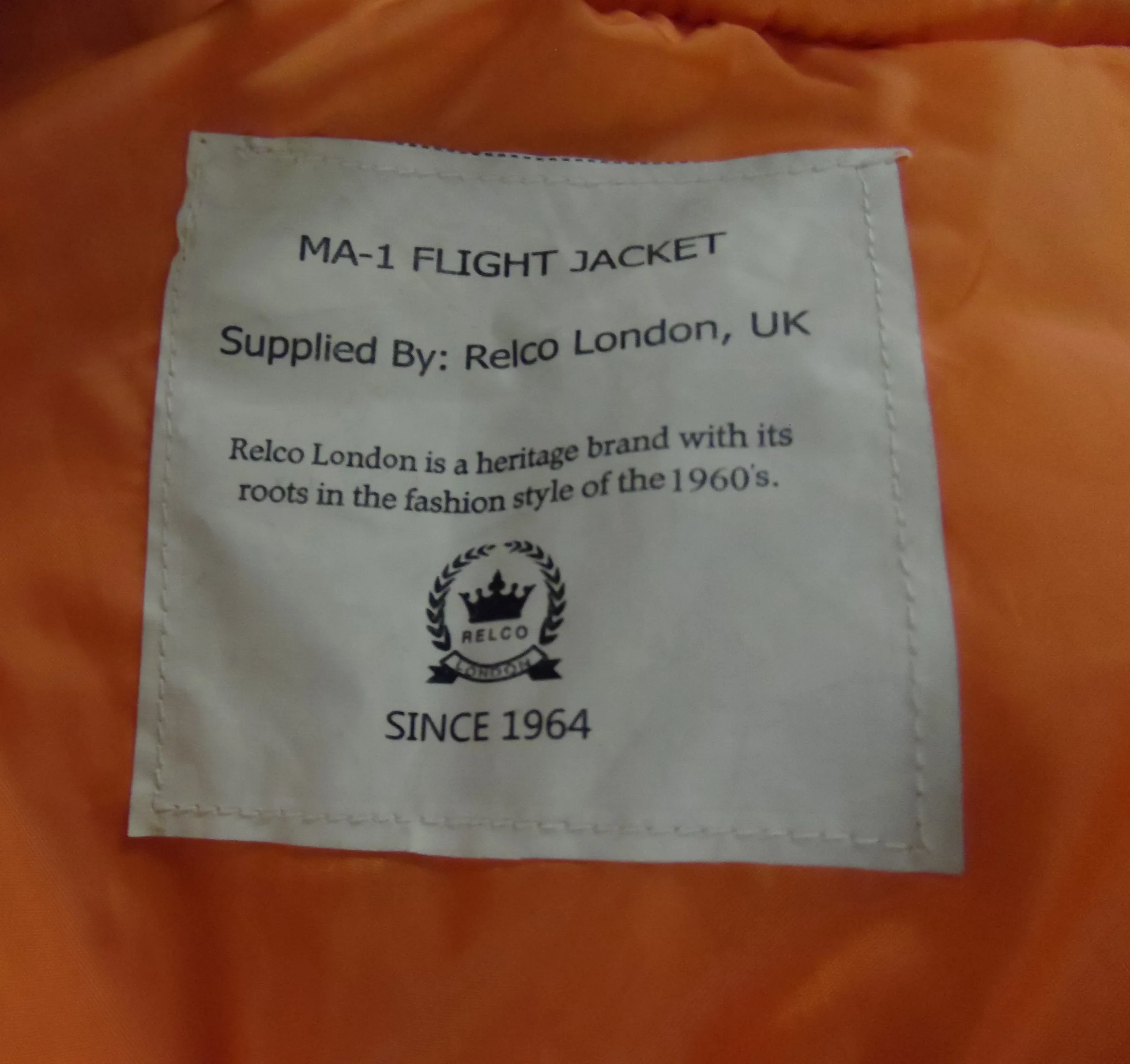 Relco MA-1 Olive Green Flight Pilot Bomber Jackets - Imagen 4