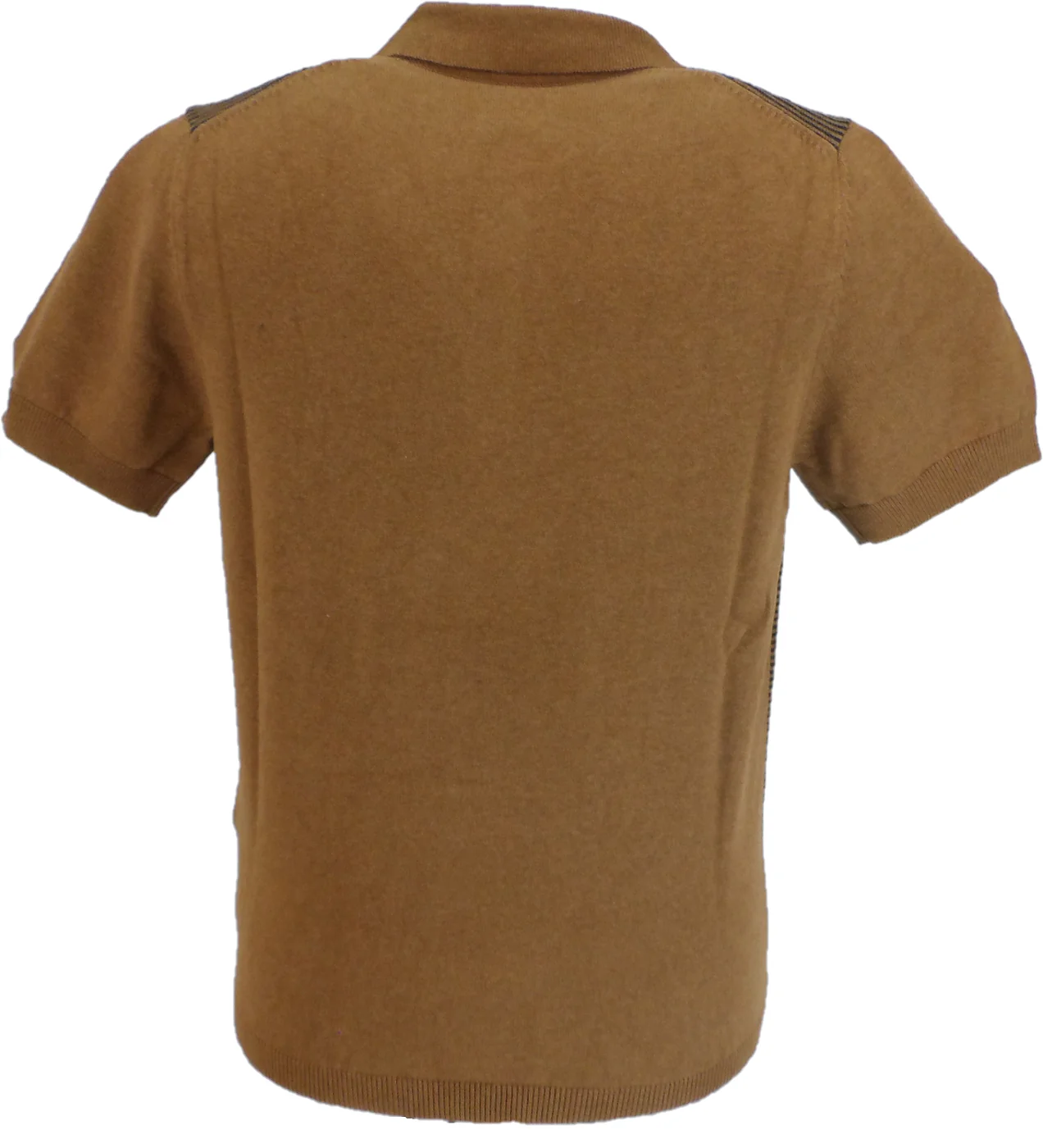 Ben Sherman Ginger Brown Knitted Intarsia Mod Polo Shirt - Imagen 3