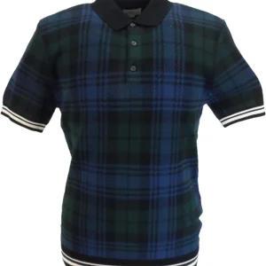Ben Sherman Blackwatch Check Knitted Polo Shirt