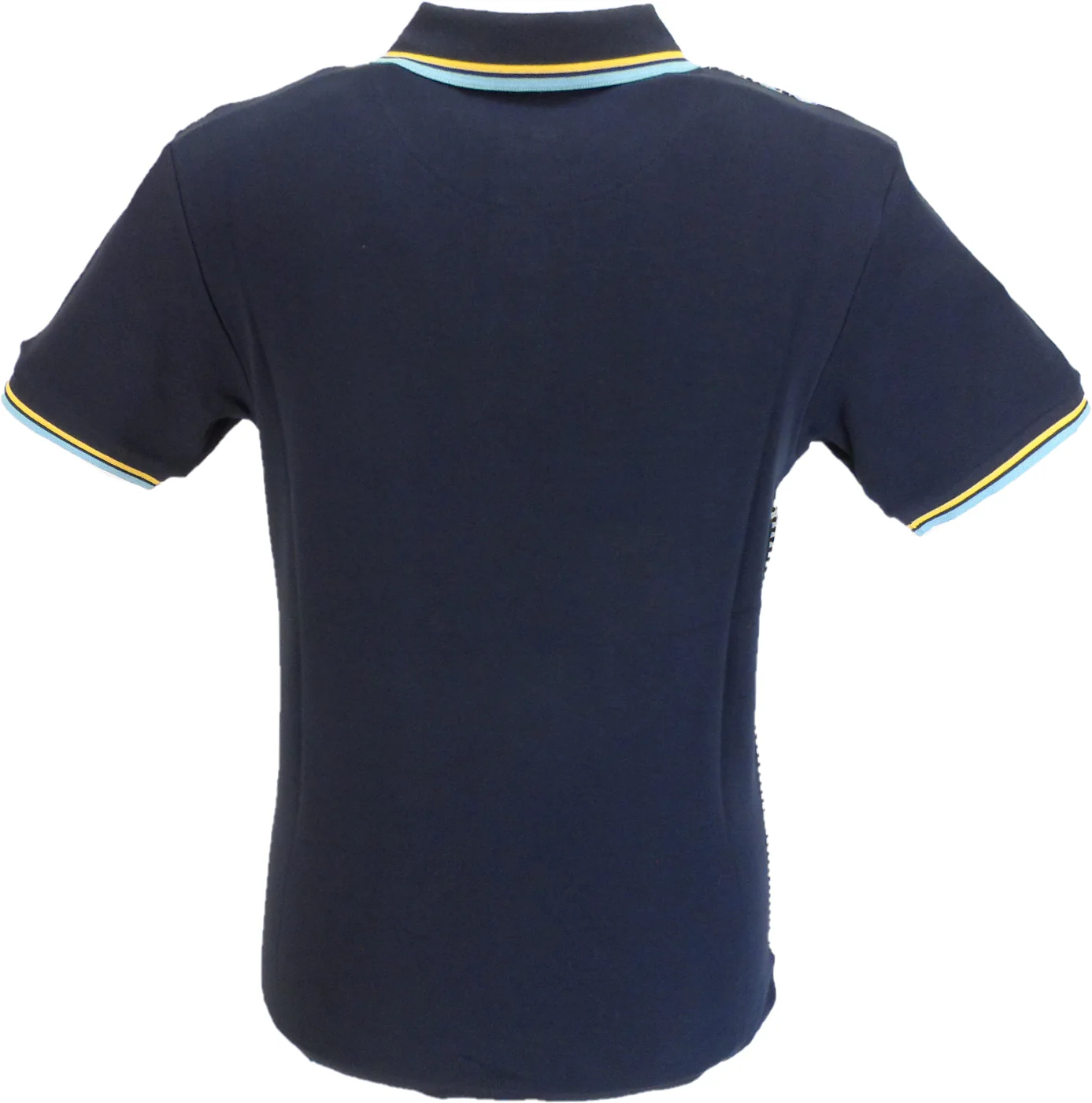 Trojan Mens Navy Blue Birdseye Panel Polo Shirt - Imagen 3