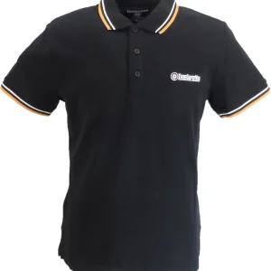 Lambretta Black/White/Orange Retro Target Logo 100% Cotton Polo Shirts