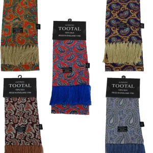 Tootal Mens Retro Paisley Print 100% Silk Scarves